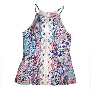 Like New Lilly Pulitzer Sleeveless Top with Lace Detail Size 10